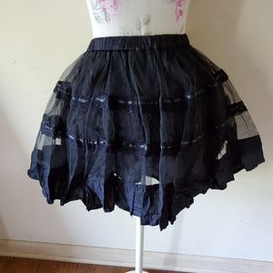 Fun house black tulle lace skirt goth emo punk